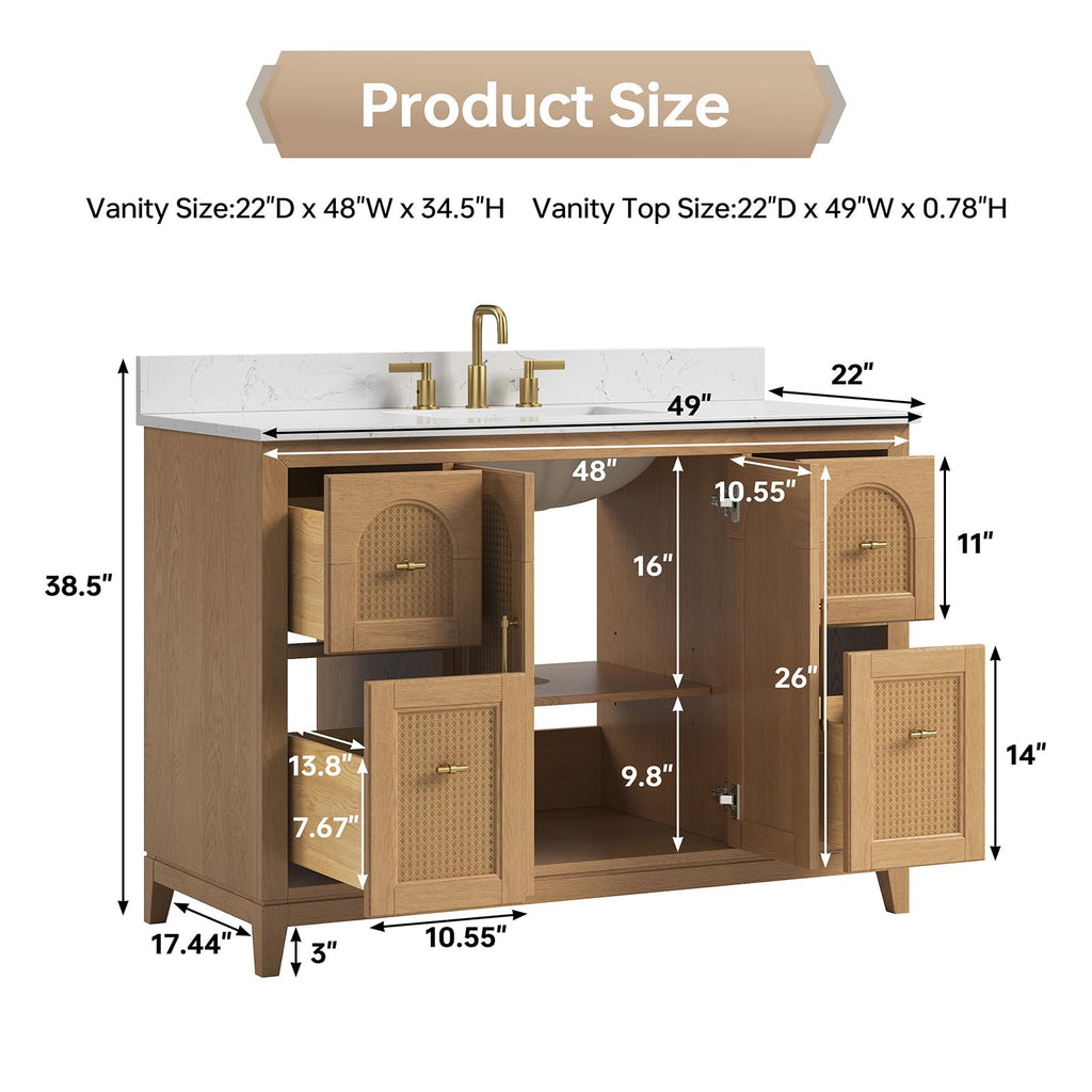 48 inch Bathroom Vanity with Sink, Green