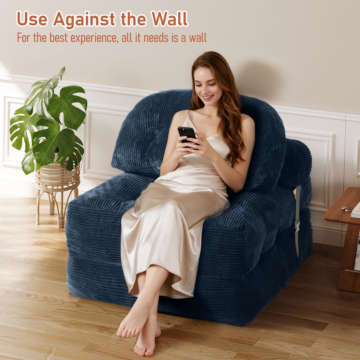 Folding Sofa Bed, Convertible Sleeper Chair with Back Support and Pillow