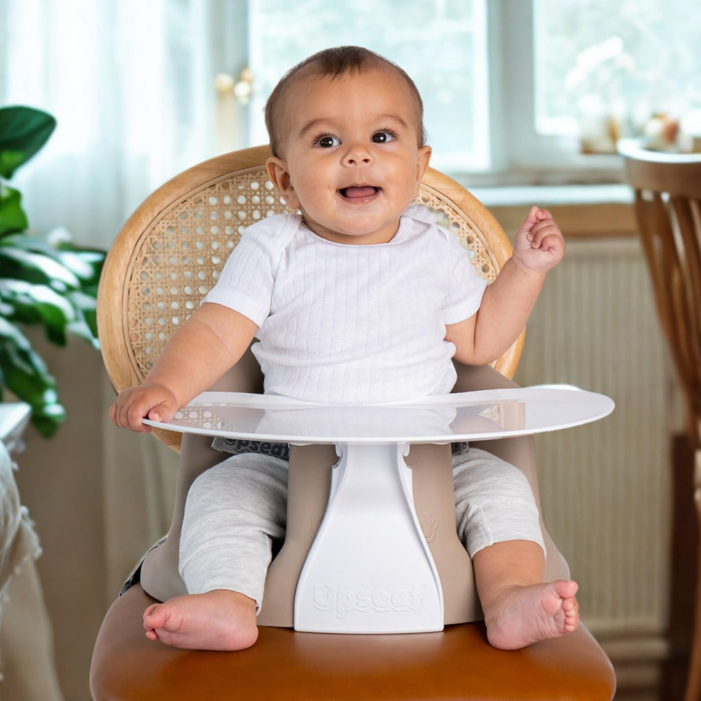 Upseat â The Original Ergonomic Baby Floor & Booster Seat with Tray, Developed with Physical Therapists for Upright Posture & Healthy Hip Development, 4â24 Months, Extra-Large Tray (Sage)