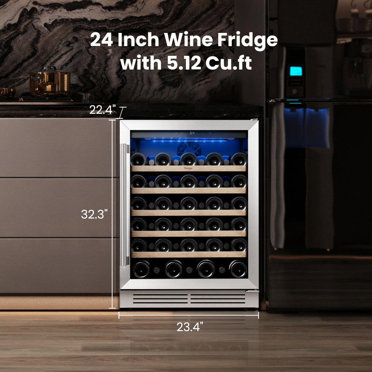 Yeego 30 Inch Wine and Beverage Refrigerator with 80 Can and 33 Bottle