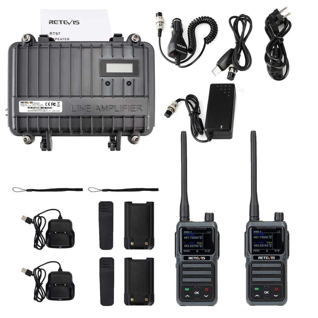 Retevis RT97 Full Duplex Radio Repeater, Customizable Analog, 16CH (1 Pack)