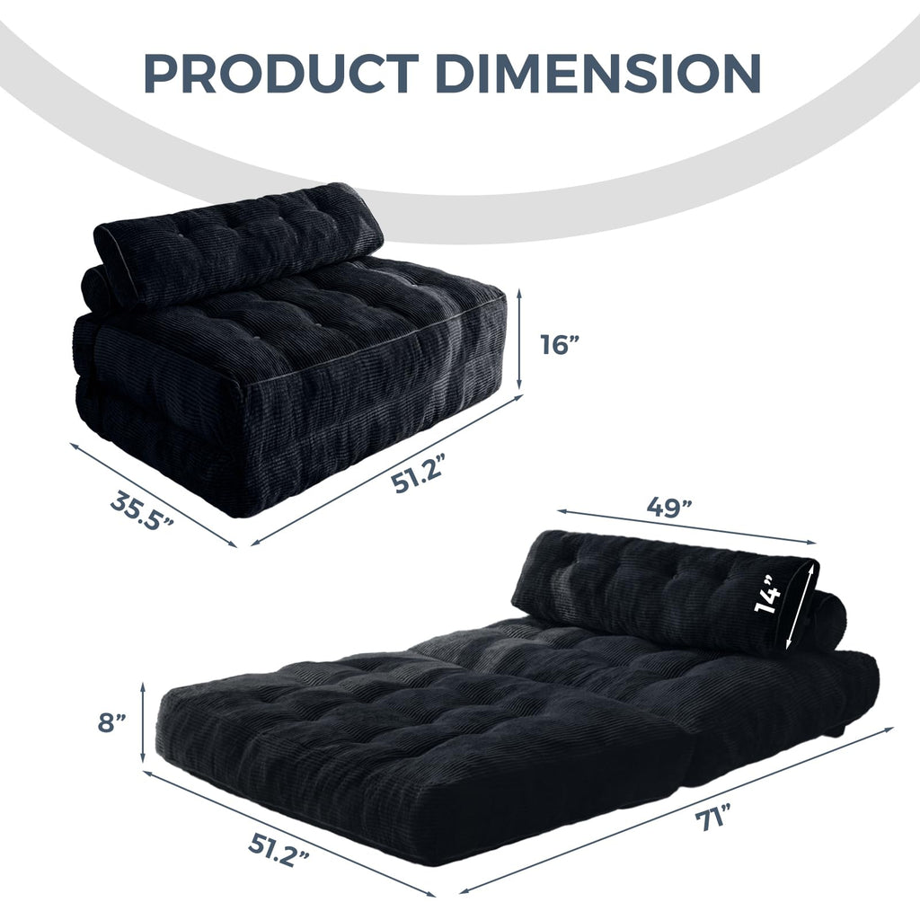 MAXYOYO Folding Sofa Bed, Convertible Chair Bed with Pillow