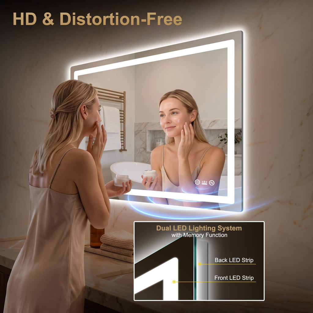 LED Bathroom Vanity Mirror with Lights, 30"x50", Motion Sensor Auto On/Off