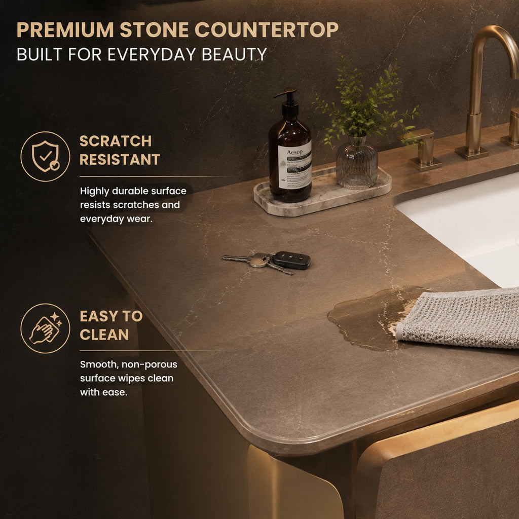 78 IN Freestanding Double-Sink Bathroom Vanity with LED Mirror Cabinet