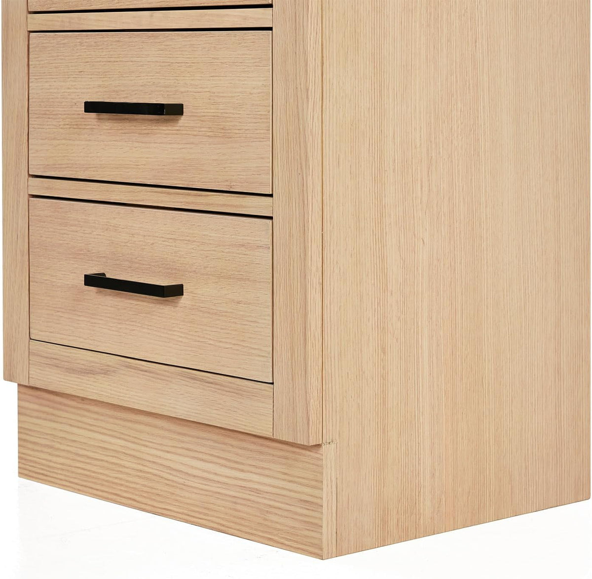 ARIEL Hepburn 92 Inch Includes 20 Inch Linen Cabinet and 1 of 72 Inch Double Rectangle Sink Bathroom Vanity with Carrara White Quartz Countertop 1.5 Inch in Natural Oak