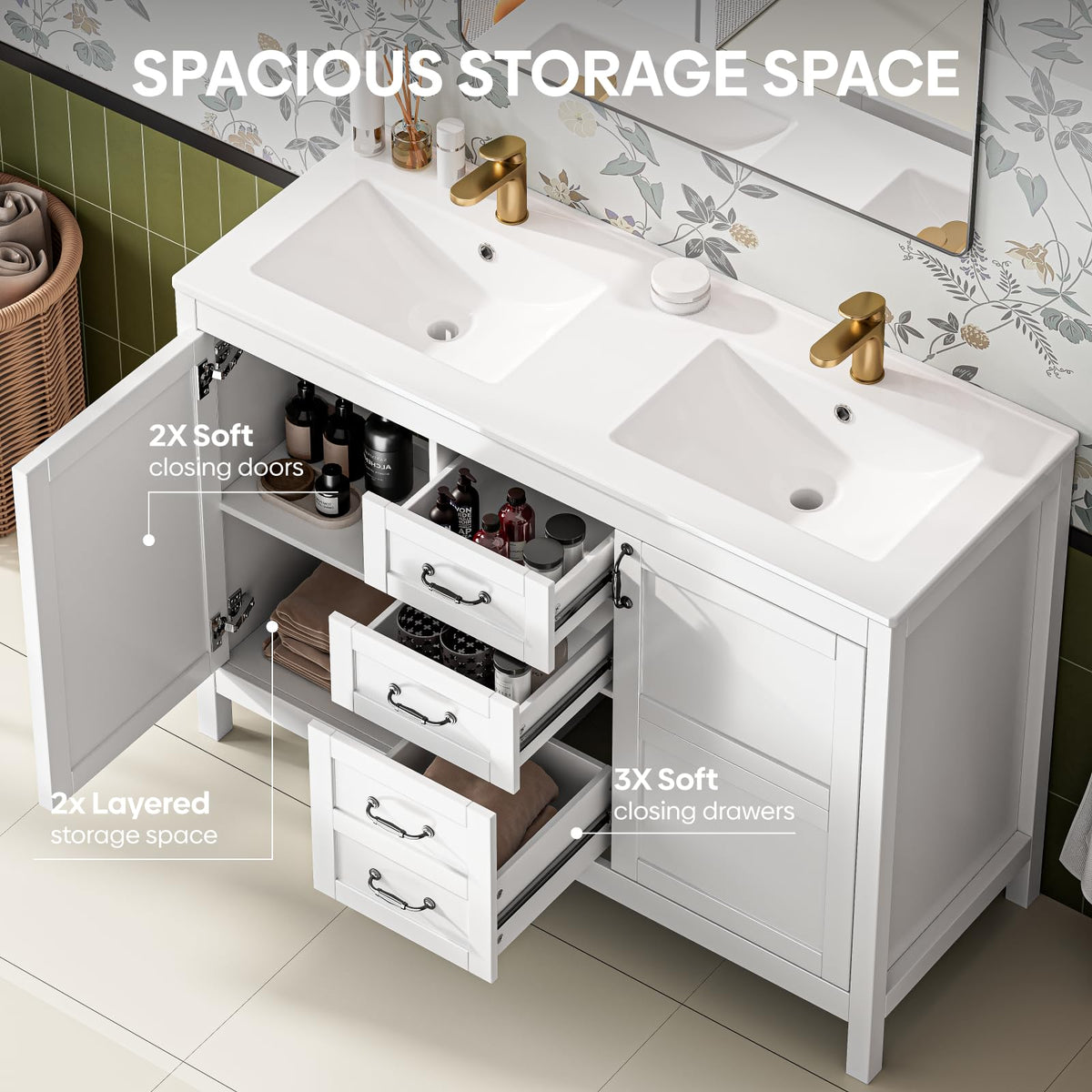30" Bathroom Vanity with Sink, Sliding Barn Door & 3 Drawers