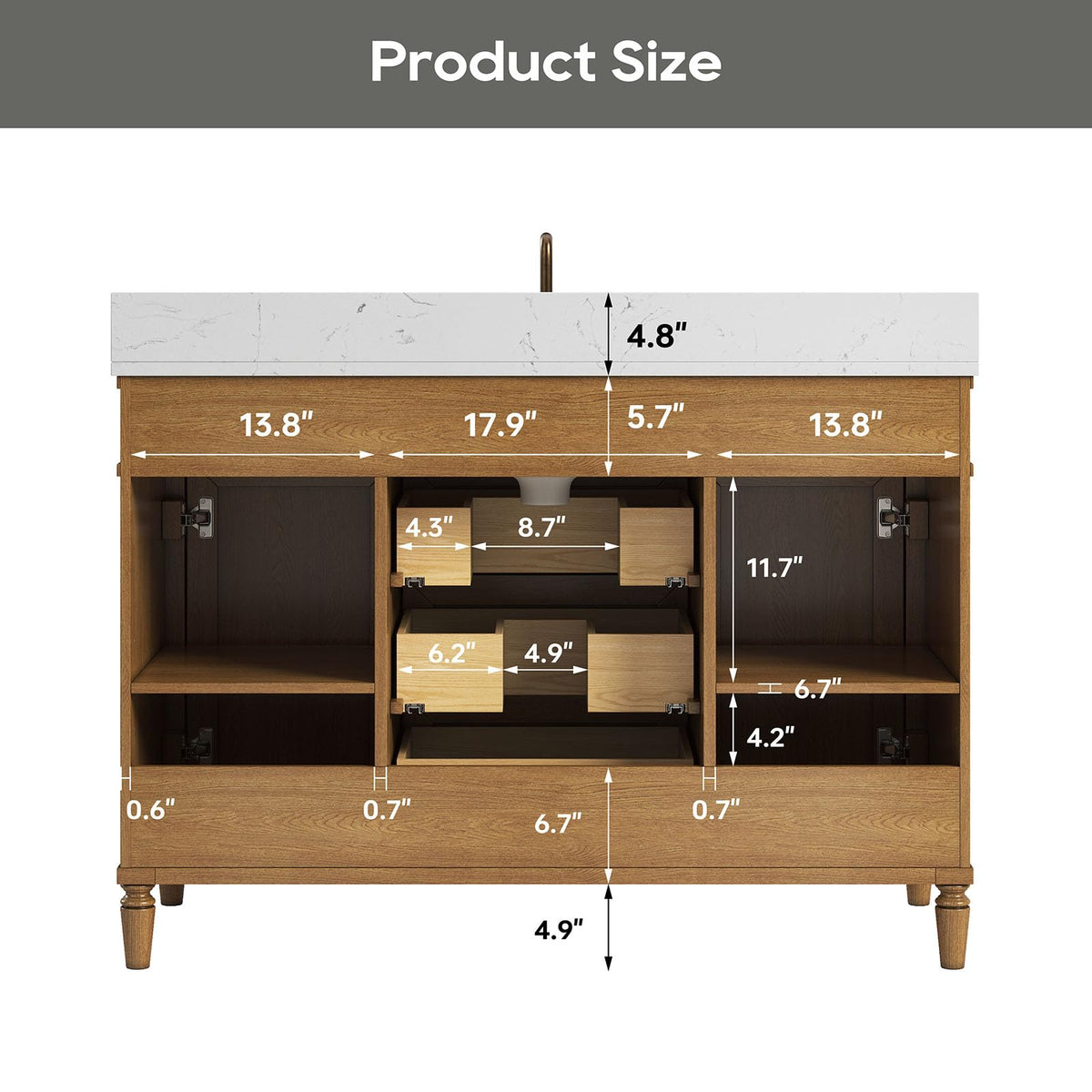 48 inch Bathroom Vanity with Sink, Green