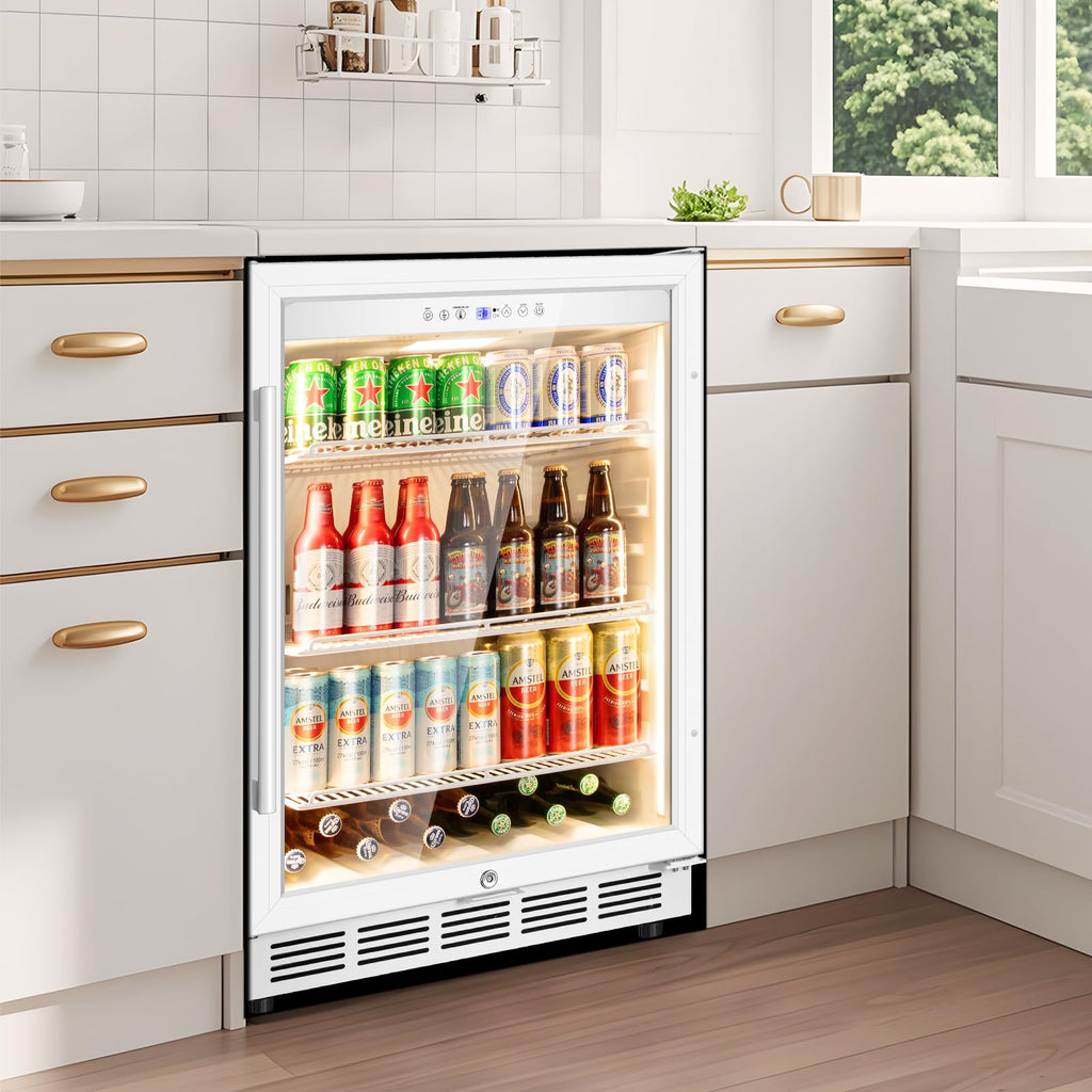 Tylza 24" Dual Zone Wine and Beverage Cooler Quiet Compressor