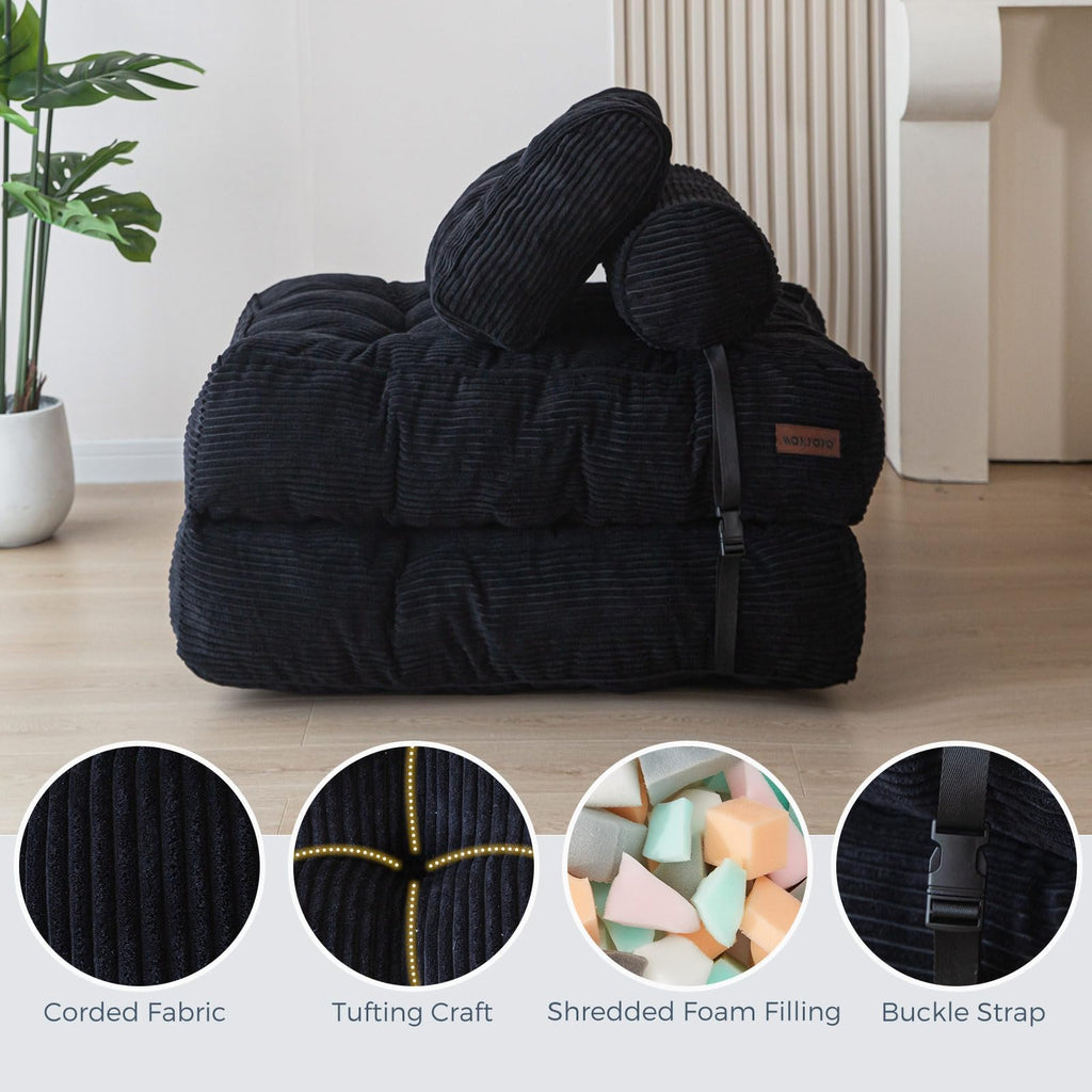 MAXYOYO Folding Sofa Bed, Convertible Chair Bed with Pillow