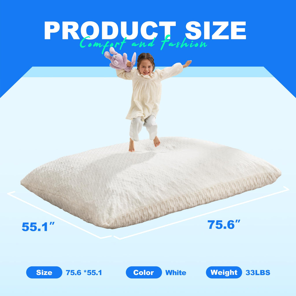 Hobestluk Adult Bean Bag Chair 3 in 1 Convertible Large Bean Bag Sofa