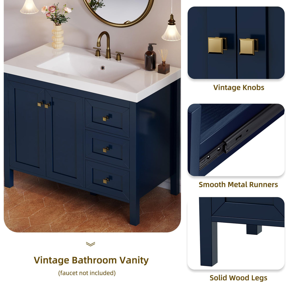 YITAHOME 36 inch Bathroom Vanity with Sink