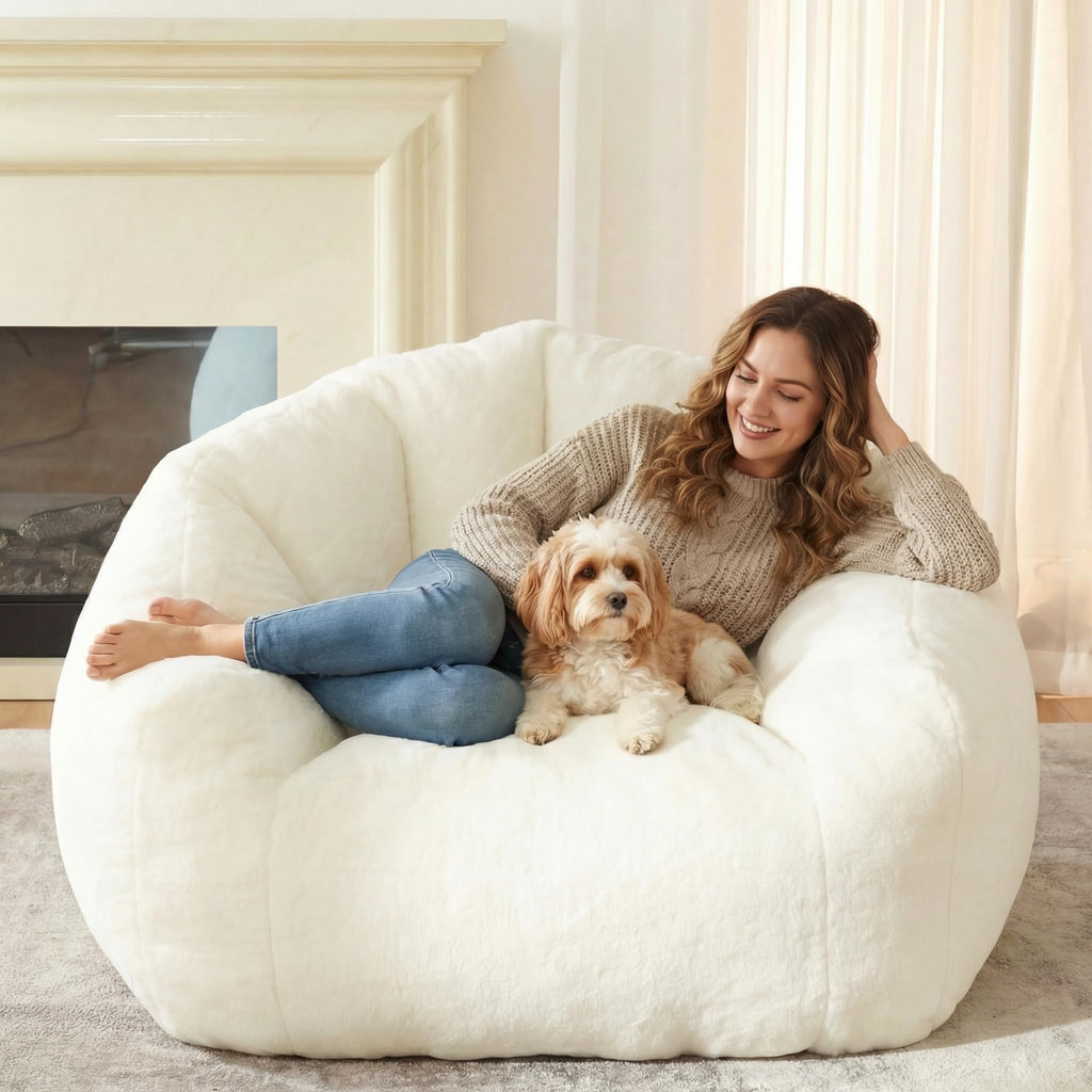 HUGHEAVEN Max Giant Bean Bag Chair, Bean Bag Sofa for Adults & Teens