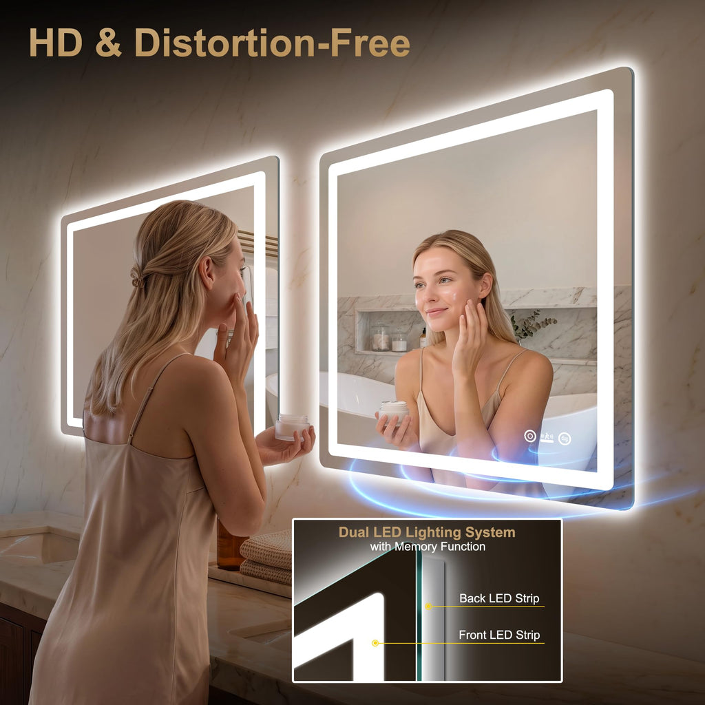 LED Bathroom Vanity Mirror with Lights, 30"x50", Motion Sensor Auto On/Off