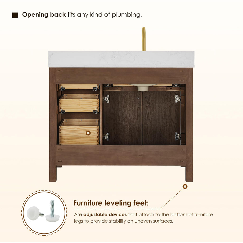48 Inch Bathroom Vanity with Sink Modern Single Vanities with Countertop