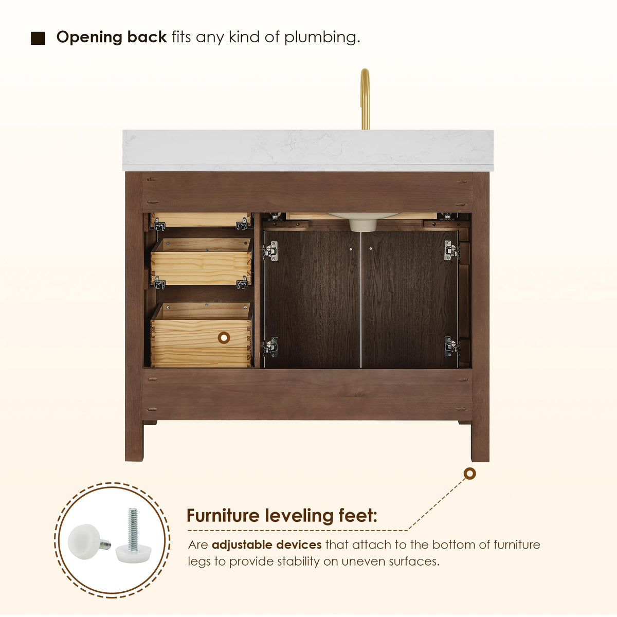 48 Inch Bathroom Vanity with Sink Modern Single Vanities with Countertop