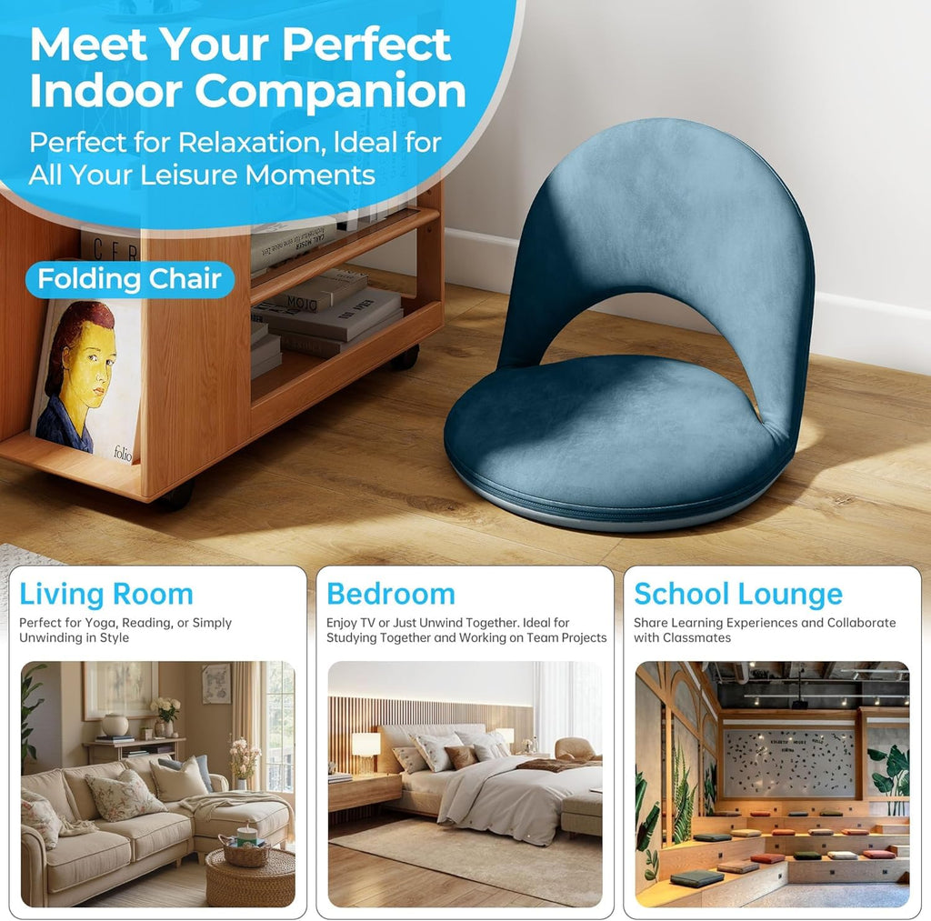 2Pcs Floor Chair with Adjustable Back Support for Kids and Adults