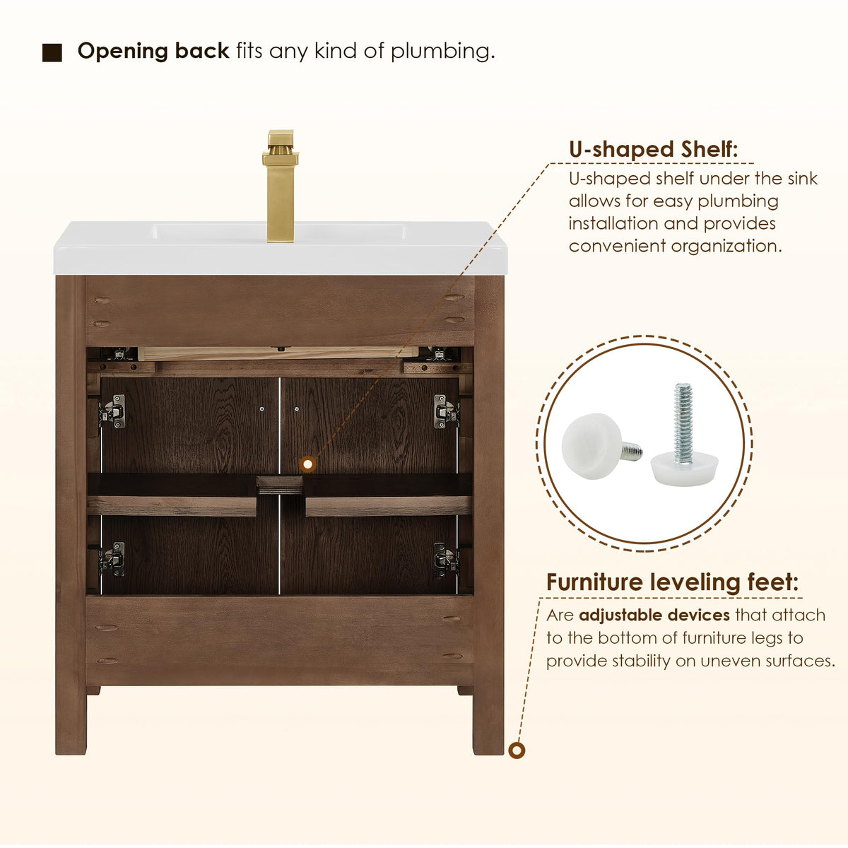 48 Inch Bathroom Vanity with Sink Modern Single Vanities with Countertop
