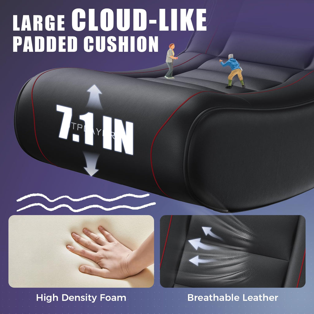 GTPLAYER Floor Gaming Chair Foldable Swivel Floor Chairs for Kids Boys Comfy Video Game Seat with 360Â° Multipurpose for Gamers, Bedroom or Game Room(Black-Blue)