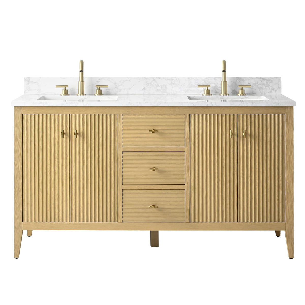 Vanity Art 84 inch Bathroom Vanity with Double Sink & Ceramic Top, Vanity Cabinet with Soft-Closing Door, Solid Wood Frame, Linear Pattern, Walnut, Golden Brushed Handware,Vintage Green