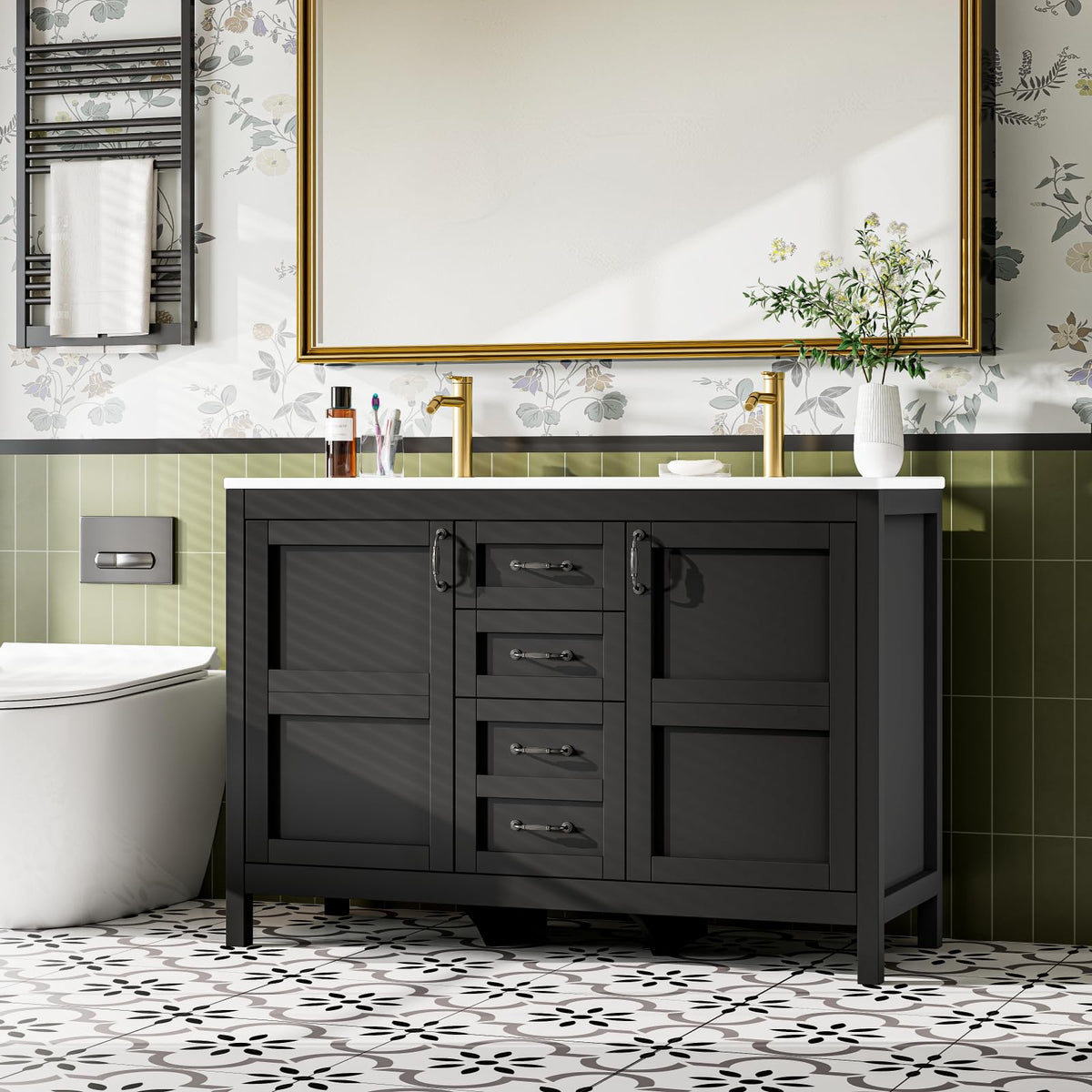30" Bathroom Vanity with Sink, Sliding Barn Door & 3 Drawers