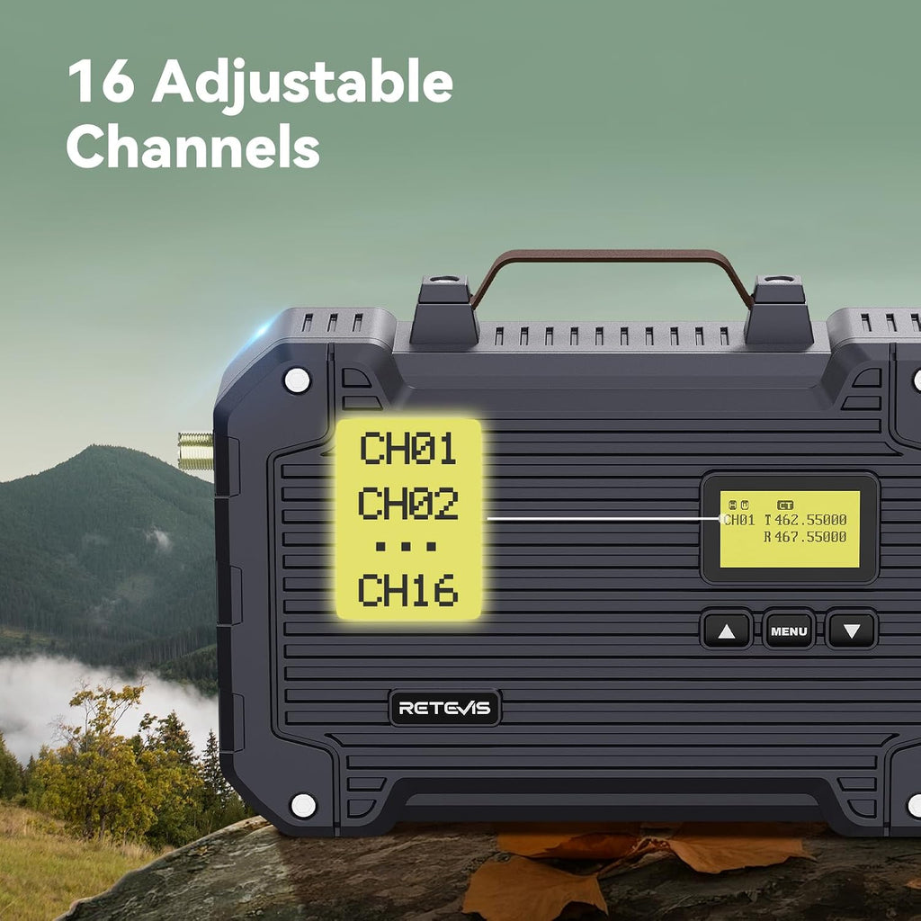 Retevis RT97L GMRS Repeater System, High Power with FRP Antenna & Cable