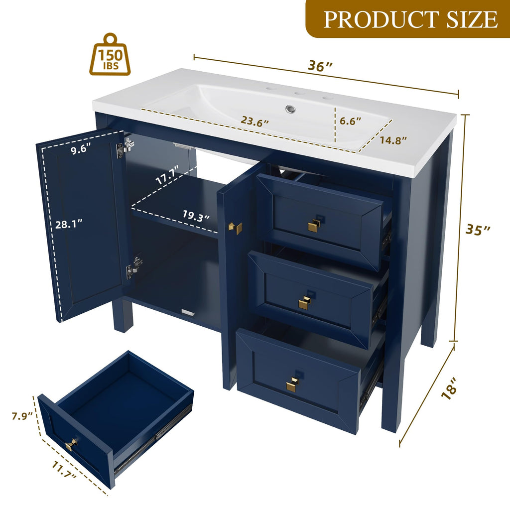 DWVO 36 Inch Bathroom Vanity with Sink
