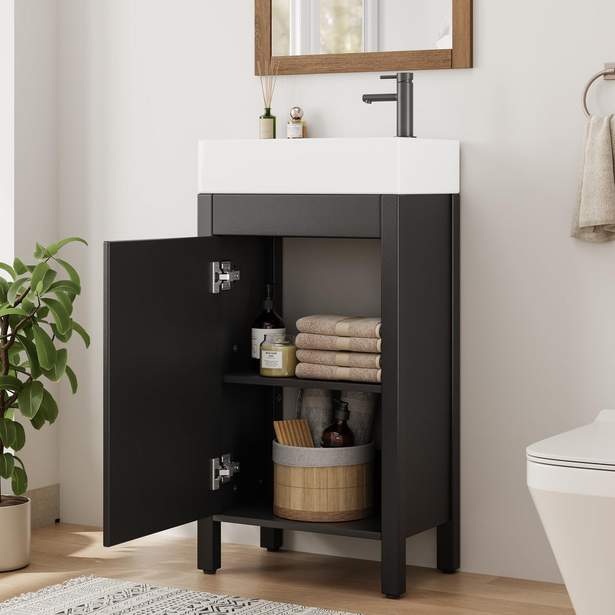 Garvee 24" Bathroom Vanity with Sink, Freestanding Bathroom Cabinet