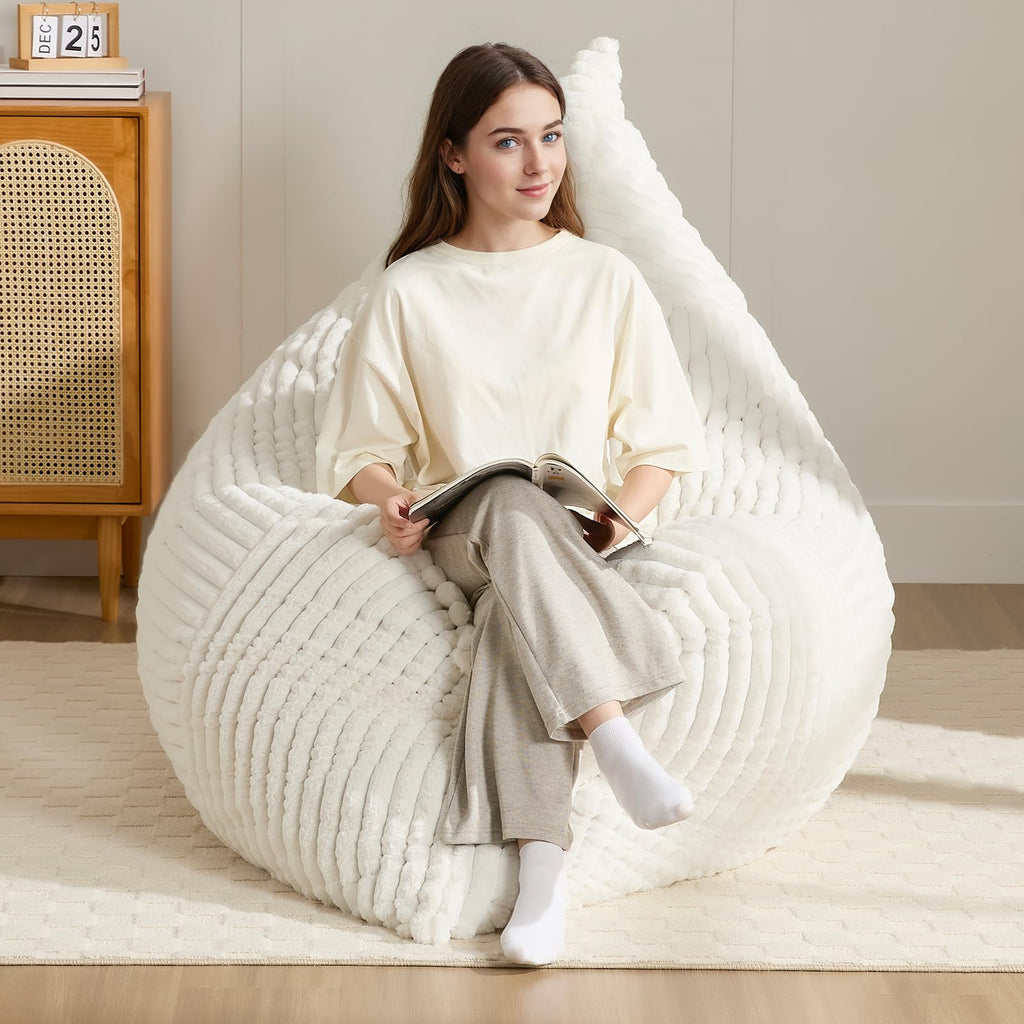 3-in-1 Giant Bean Bag Chair for Adults & Kids, Convertible Floor Sofa to Mattress, Memory Foam Beanbag Chair with Washable Cover, Multi Functional Lounge Couch for Bedroom, Living Room (Dark Grey)