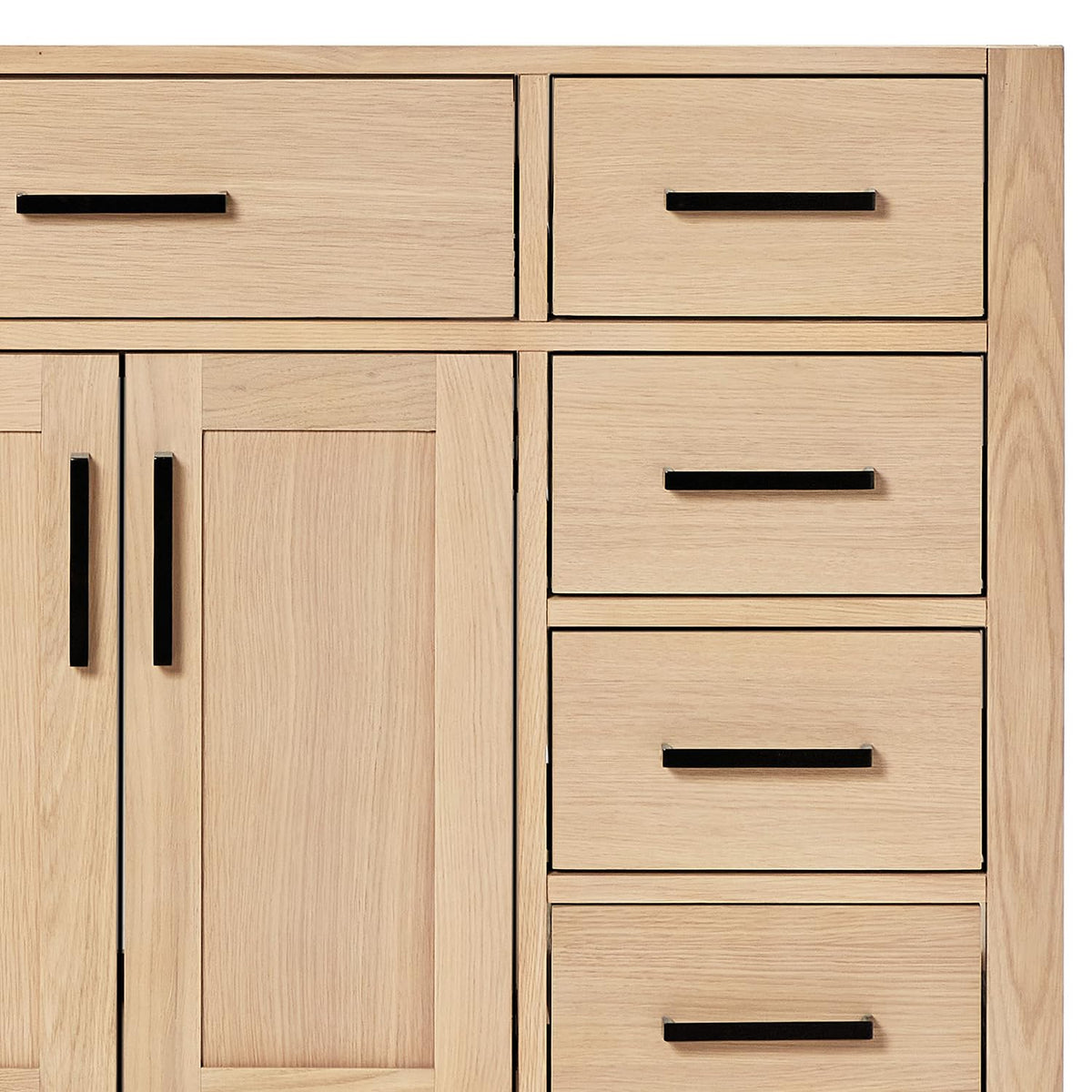 ARIEL Hepburn 60-inch Bathroom Vanity with Sink,Solid Wood, 1.5-inch Carrara White Quartz Countertop & Backsplash, Single Rectangular Porcelain Sink, 2 Soft Closing Doors, 9 Dovetail Drawers, Black