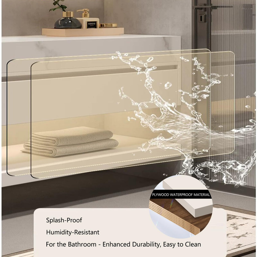 72" Bathroom Vanity with Double Sink, Fully Assembled, White