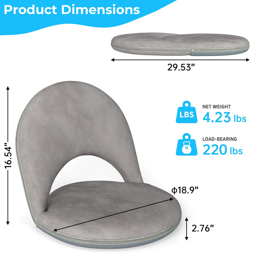 2Pcs Floor Chair with Adjustable Back Support for Kids and Adults