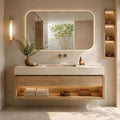 48 in Floating Bathroom Vanity with Sink & LED Backlit Mirror