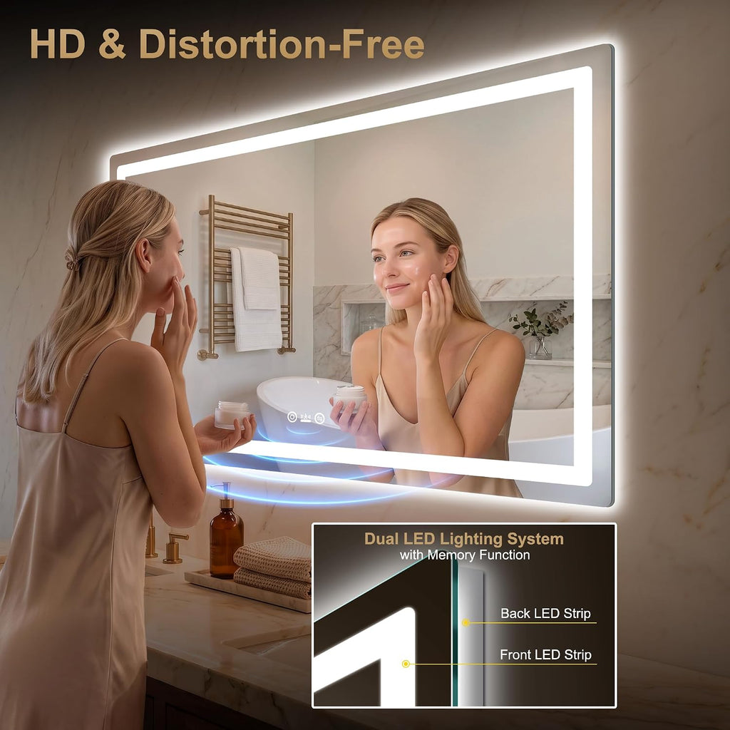 LED Bathroom Vanity Mirror with Lights, 30"x50", Motion Sensor Auto On/Off