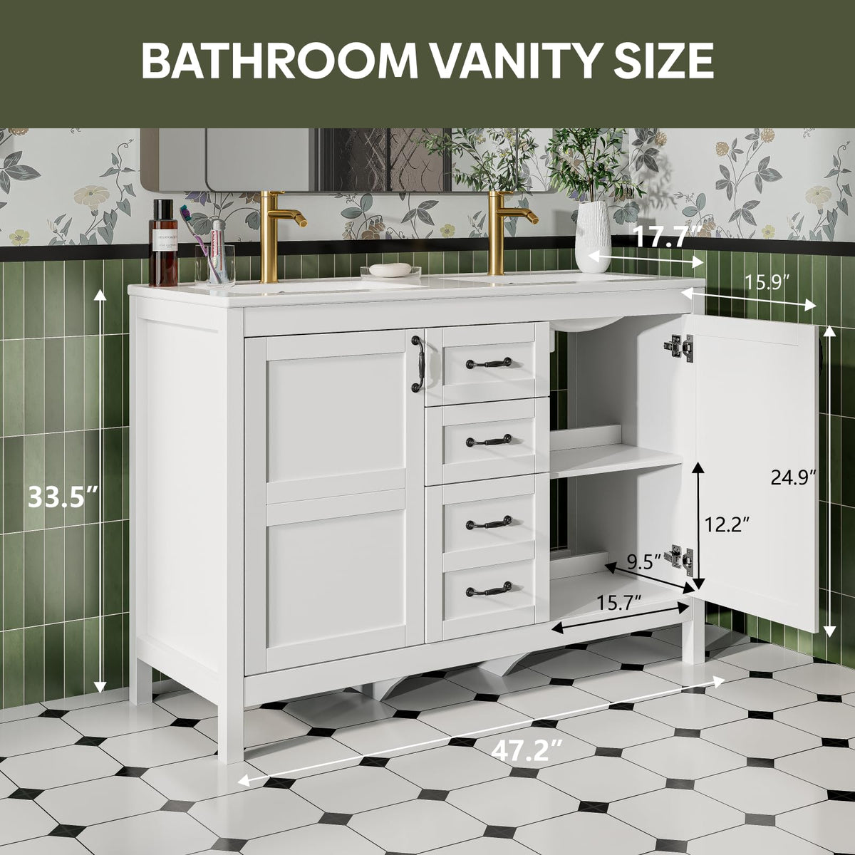 30" Bathroom Vanity with Sink, Sliding Barn Door & 3 Drawers
