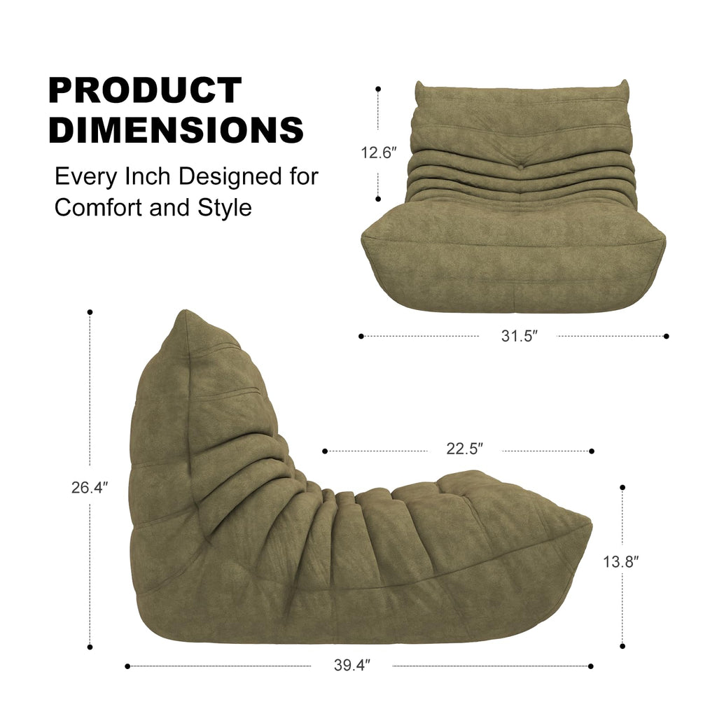 Bean Bag Chair for Adults, Memory Foam Bean Bag Sofa with Waterproof Fabric
