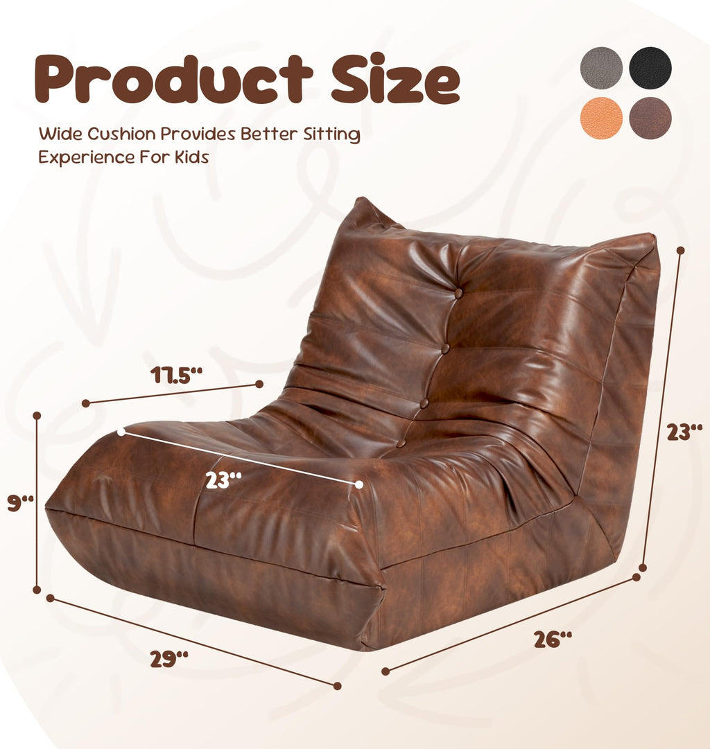 Hobestluk Bean Bag Chair Adult Leather Togo Chair Memory Foam Living Room