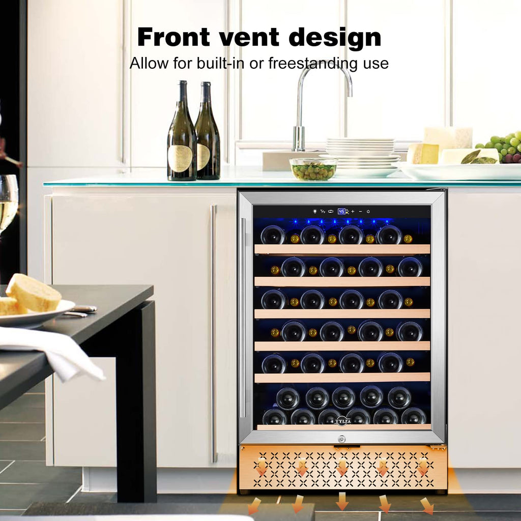 Tylza 24" Dual Zone Wine and Beverage Cooler Quiet Compressor