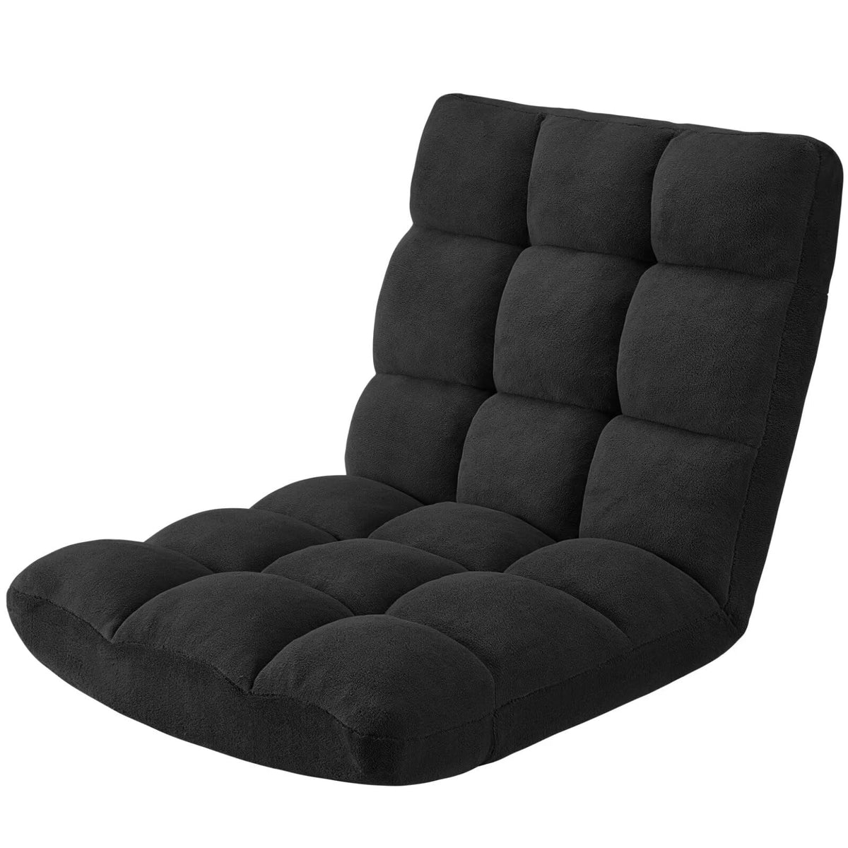 Folding Floor Gaming Chair 14-Poistion Cushioned Adjustable Floor Lazy Sofa Chair w/Breathable Cotton & Skin-Friendly Velvet for Adults & Kids Perfect for Reading Gaming Meditating, Darkblue