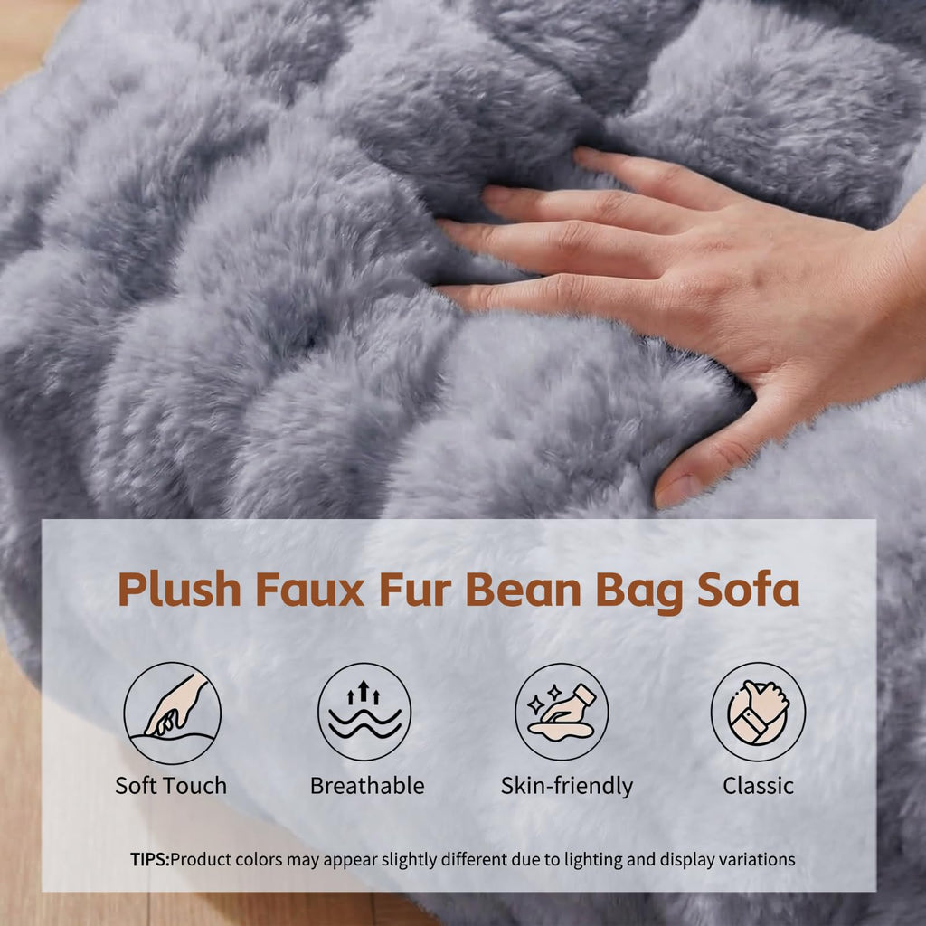Memory Foam Bean Bag Chair, Gray