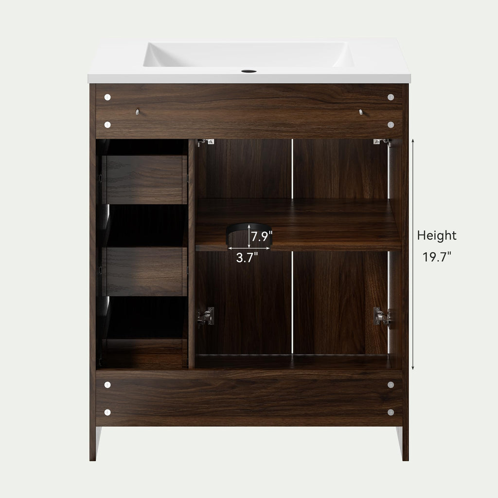 36" Bathroom Vanity with Sink Modern Oak