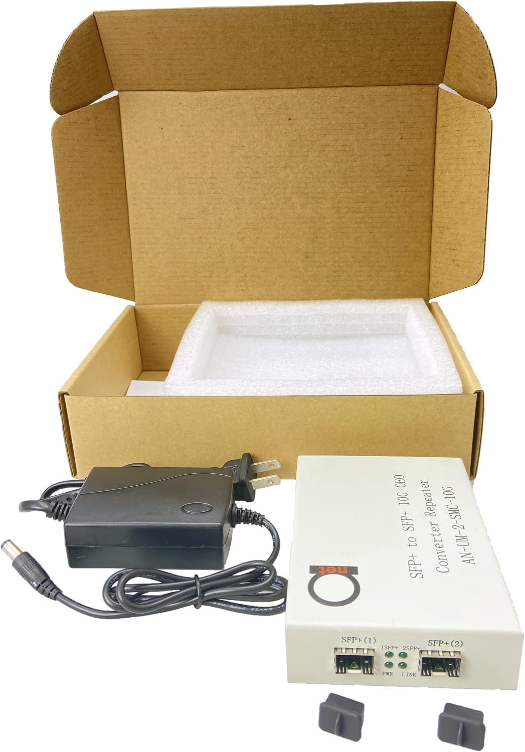 10G SFP+ to SFP+ Fiber to Fiber Media Converter, 2 Slot OEO 3R Repeater