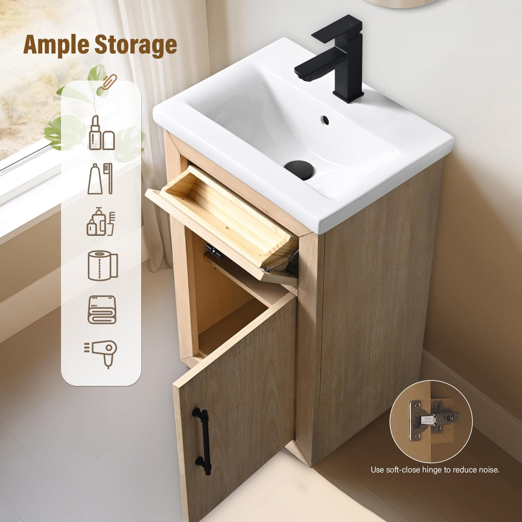 HOMEBEYOND 72" Bathroom Vanity with Double Sink & Ceramic Top, MDF Material Vanity Cabinet with Basin Combo, Soft-Closing Doors, Removable Shelf, Backsplash, Tan