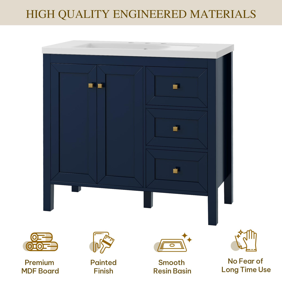 DWVO 36 Inch Bathroom Vanity with Sink