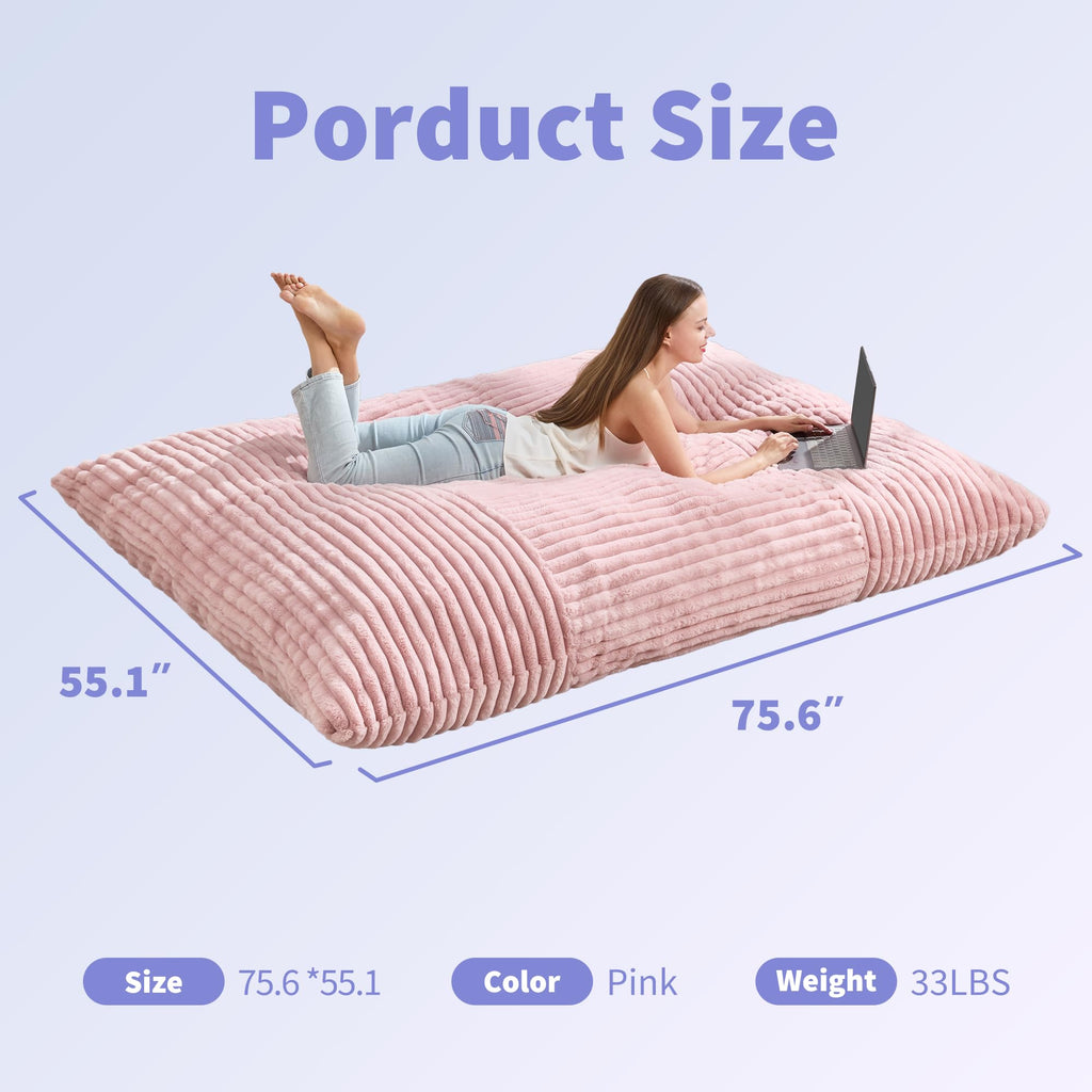 Hobestluk Adult Bean Bag Chair 3 in 1 Convertible Large Bean Bag Sofa