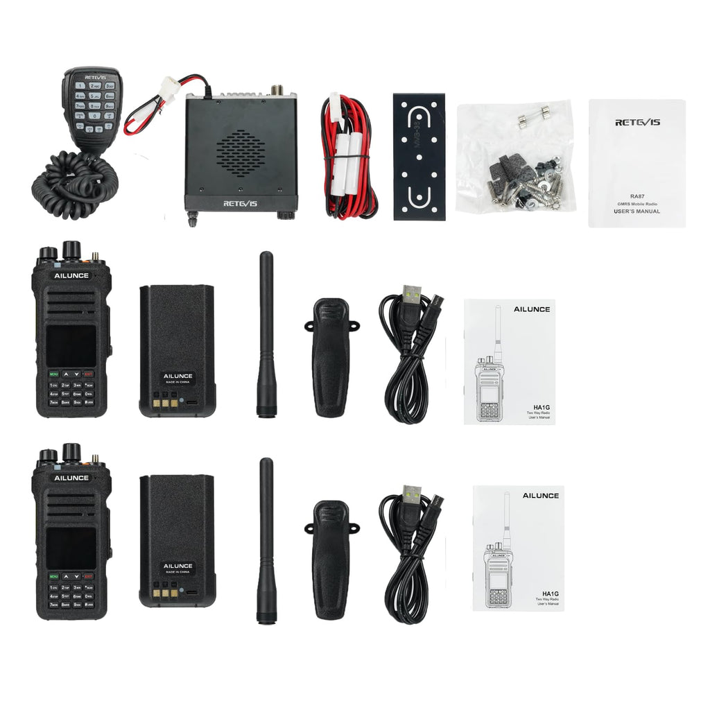 Retevis RA87 GMRS Mobile Radio, High Power Mobile Transceiver Base Station