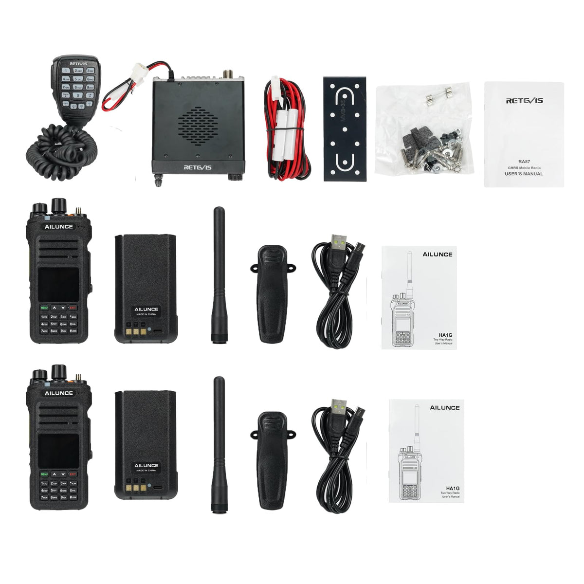 Retevis RA87 GMRS Mobile Radio, High Power Mobile Transceiver Base Station