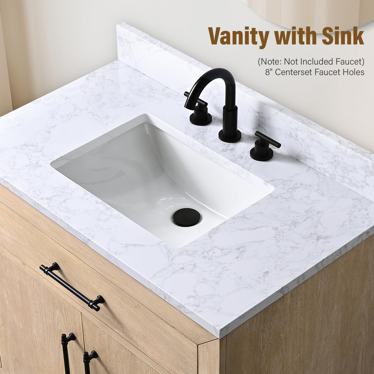 HOMEBEYOND 72" Bathroom Vanity with Double Sink & Ceramic Top, MDF Material Vanity Cabinet with Basin Combo, Soft-Closing Doors, Removable Shelf, Backsplash, Tan