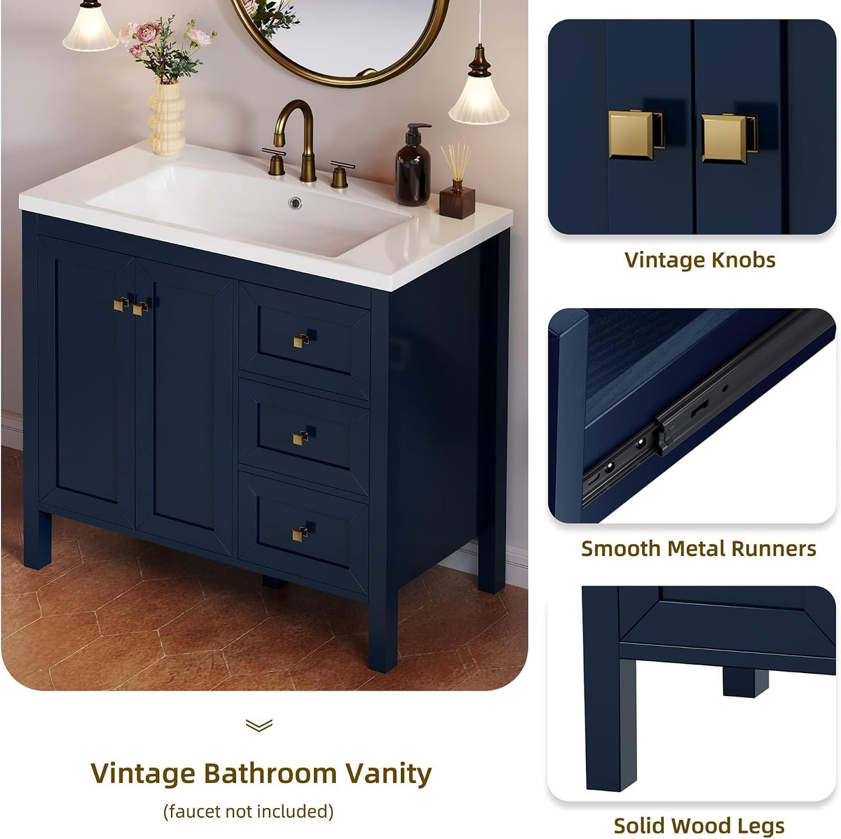 YITAHOME 36 inch Bathroom Vanity with Sink