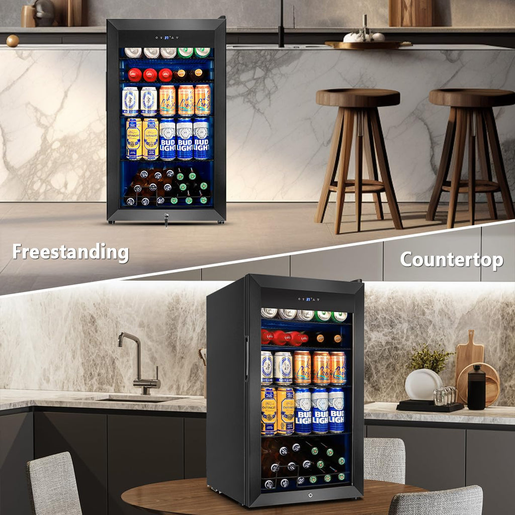 Tylza 24" Dual Zone Wine and Beverage Cooler Quiet Compressor