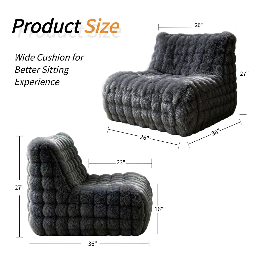 Memory Foam Bean Bag Chair, Gray